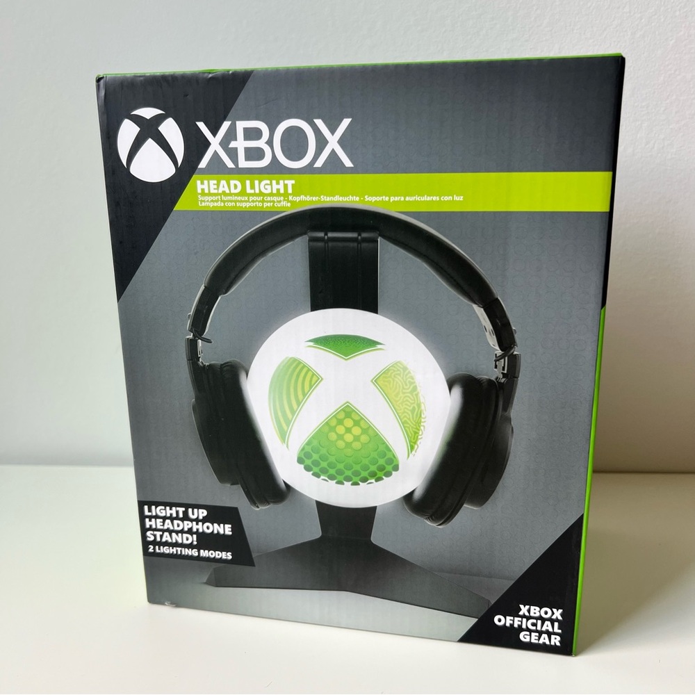 Xbox Head Light Official Gear Light Up Headphone Stand w/ 2 Lighting Modes